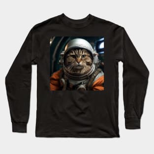 Astronaut Cat in Space - Siberian Forest Cat Long Sleeve T-Shirt